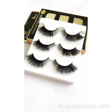 Double 3D Remy hair False Eyelashes Gratis monster beste prijs nep-wimpers 3d nerts met aangepaste dozen